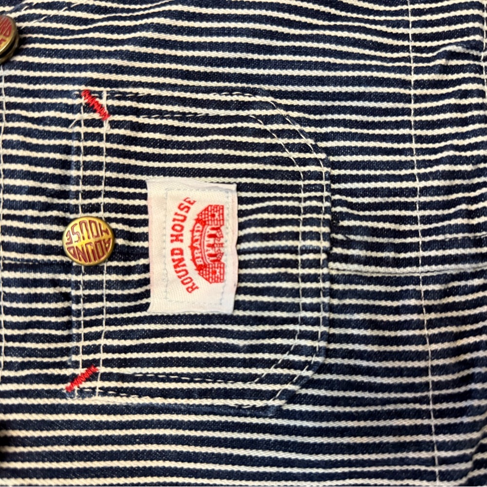 Round House 3T Striped Blue Kids Overalls - Picture 3 of 4